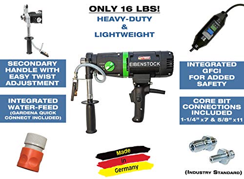 CS Unitec END 130/3.2-6" Capacity Concrete Core Drill - Wet Diamond Core Drill - 3-Speed For Concrete, Brick, Block, and Stone - MADE IN GERMANY - 110V (END 130/3.1 PO)