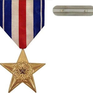 Full Size Medal: Silver Star - 24k Gold Plated