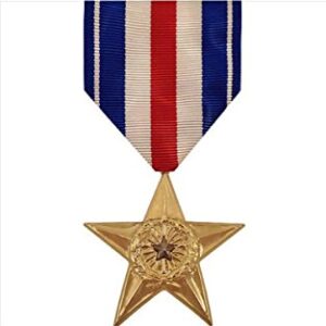 Full Size Medal: Silver Star - 24k Gold Plated