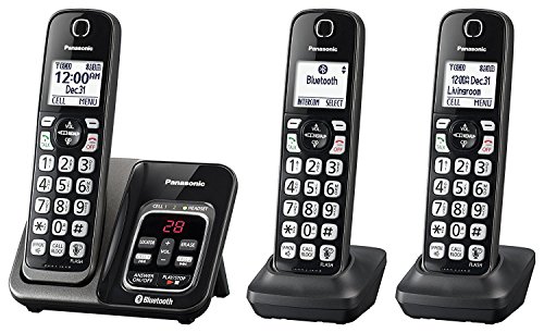 Panasonic KX-TGD563M Link2Cell Bluetooth Cordless Phone with Voice Assist and Answering Machine - 3 Handsets (Renewed)