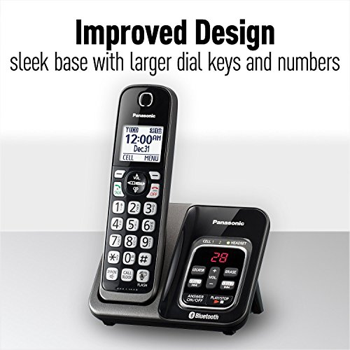 Panasonic KX-TGD563M Link2Cell Bluetooth Cordless Phone with Voice Assist and Answering Machine - 3 Handsets (Renewed)