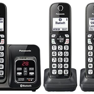 Panasonic KX-TGD563M Link2Cell Bluetooth Cordless Phone with Voice Assist and Answering Machine - 3 Handsets (Renewed)