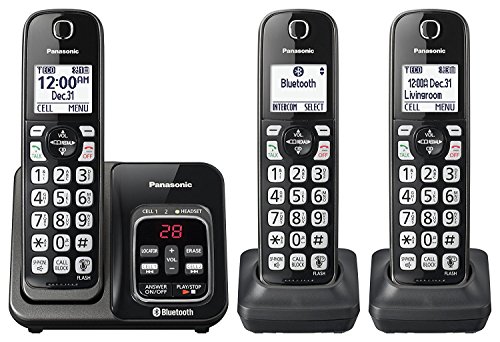 Panasonic KX-TGD563M Link2Cell Bluetooth Cordless Phone with Voice Assist and Answering Machine - 3 Handsets (Renewed)