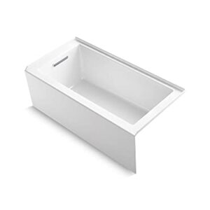 KOHLER K-20201-LA Underscore Rectangle 60-Inch x 30-Inch Alcove Bath with Integral apron, integral flange and left hand drain, White