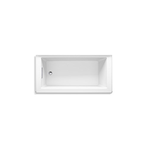 KOHLER K-20201-LA Underscore Rectangle 60-Inch x 30-Inch Alcove Bath with Integral apron, integral flange and left hand drain, White