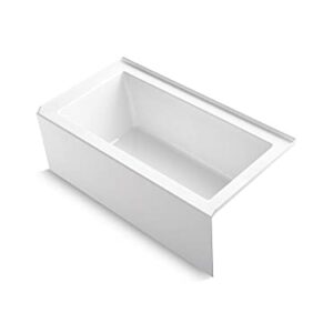 KOHLER K-20202-RA Underscore Rectangle 60-Inch x 32-Inch Alcove Bath with Integral apron, integral flange and right hand drain, White