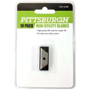 pittsburgh mini utility knife replacement blade 10 pack, 93789