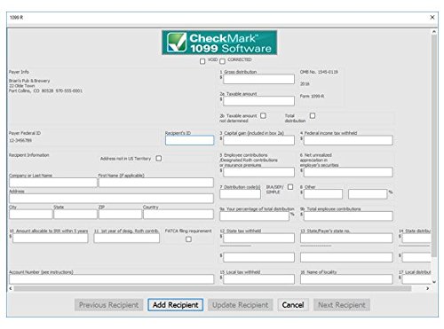 CheckMark 1099 Print Pro Software For MAC (2019 Tax Filing Season)