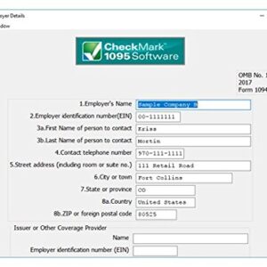 CheckMark 1095 Print Pro+ Software For Windows/PC (2019 Tax Filing Season)