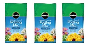 miracle-gro miracle-gro moisture control potting mix, 1 cu.ft (pack of 3 bags)
