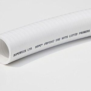 Sealproof 2" Dia Flexible PVC Pipe, Pool and Spa Hose, Schedule 40 Tubing, Made in USA, 2-Inch, 25 FT, White