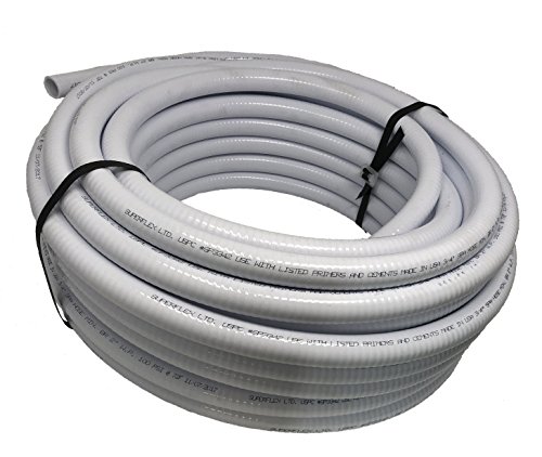 Sealproof 2" Dia Flexible PVC Pipe, Pool and Spa Hose, Schedule 40 Tubing, Made in USA, 2-Inch, 25 FT, White