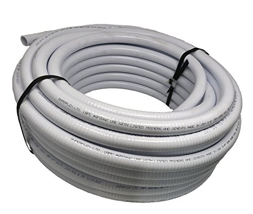 Sealproof 2" Dia Flexible PVC Pipe, Pool and Spa Hose Tubing, Made In USA, Schedule 40 2-Inch, 50 FT, White