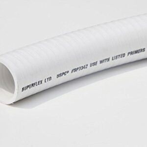 Sealproof 1.5" Dia Flexible PVC Pipe, Swimming Pool and Spa Hose, Pool Plumbing Schedule 40 Tubing, Made in USA, 1-1/2-Inch, 50 FT, White
