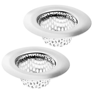 2 pack - 2.25" top / 1" basket- sink strainer bathroom sink, utility, slop, laundry, rv and lavatory sink drain strainer hair catcher. stainless steel - hilltop products