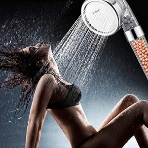 Nosame Shower Head, Filter Filtration High Pressure Water Saving 3 Mode Function Spray Handheld Showerheads 1.6 GPM for Hair & Skin