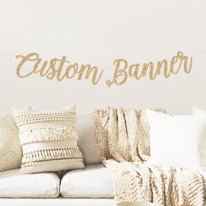 Custom Script Party Banner for Birthday, Wedding, and Party/Personalized Name Cursive Banner/Customizable/Gold/Silver
