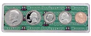 1982 - anniversary year coins set in happy anniversary holder collection seller uncirculated