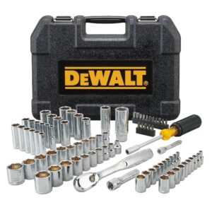 dewalt mechanics tool set, includes ratchets, drill bits and anti-slip screwdriver, 84 piece (dwmt81531)