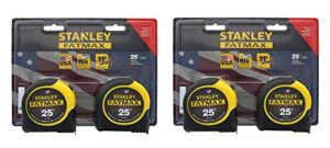 stanley consumer tools fmht74038 25' fatmax tape measure, 2 tape measures per pack, 4 tape measures total