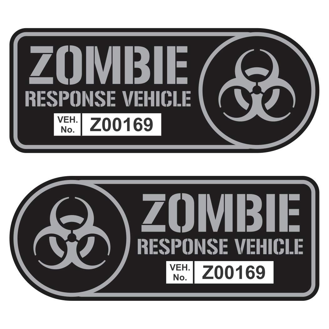 Zombie Response Vehicle Sticker Set Vinyl Decal Gun Metal Car Truck SUV Decal Badge Halloween