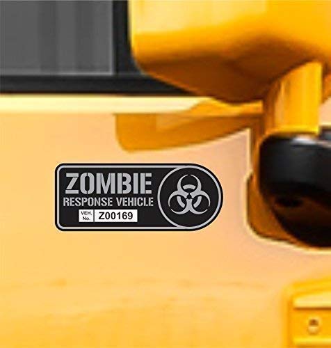 Zombie Response Vehicle Sticker Set Vinyl Decal Gun Metal Car Truck SUV Decal Badge Halloween