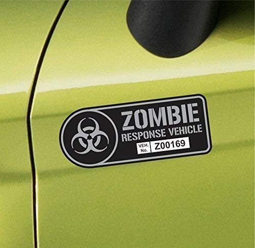 Zombie Response Vehicle Sticker Set Vinyl Decal Gun Metal Car Truck SUV Decal Badge Halloween