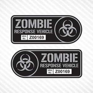 Zombie Response Vehicle Sticker Set Vinyl Decal Gun Metal Car Truck SUV Decal Badge Halloween