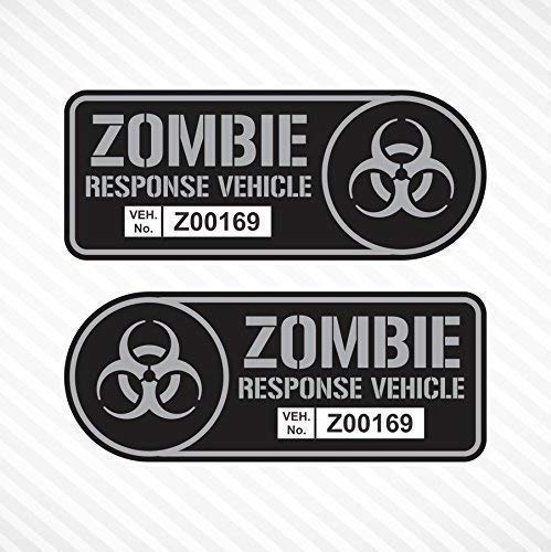 Zombie Response Vehicle Sticker Set Vinyl Decal Gun Metal Car Truck SUV Decal Badge Halloween