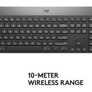 Logitech Craft Advanced Wireless Keyboard with Creative Input Dial and Backlit Keys, Dark grey and aluminum - With Free Adobe Creative Cloud Subscription,Graphite