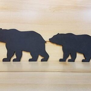 Black Bear Family - Bear Wall Art - Bear Woodwork - Wooden Bear Silhouette - Bear Family Art - Bear Family of 5 - Animal Art