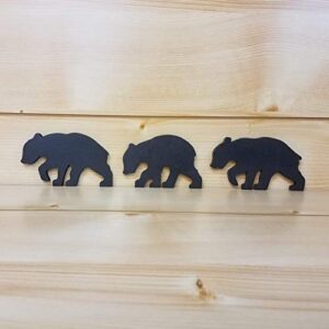 Black Bear Family - Bear Wall Art - Bear Woodwork - Wooden Bear Silhouette - Bear Family Art - Bear Family of 5 - Animal Art