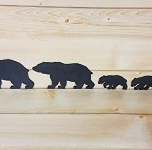 Black Bear Family - Bear Wall Art - Bear Woodwork - Wooden Bear Silhouette - Bear Family Art - Bear Family of 5 - Animal Art