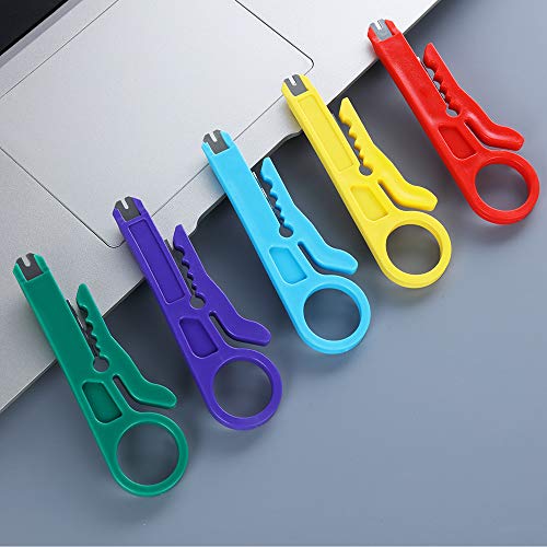 Mini Wire Stripper, 6 Pcs Network Wire Stripper Punch Down Cutter for Network Wire Cable, RJ45/Cat5/CAT-6 Data Cable, Telephone Cable and Computer UTP Cable