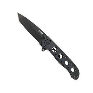 crkt m16-04ks folding pocket knife: sandvik steel blade with stainless steel handle, carson flipper opening, and frame lock