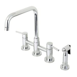 kingston brass ks8281dlbs concord bridge kitchen faucet, polished chrome