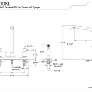 Kingston Brass FB751DKL Kaiser 8" Centerset Kitchen Faucet, Polished Chrome