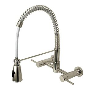 kingston brass gs8288dl concord pull-down sprayer kitchen faucet, brushed nickel