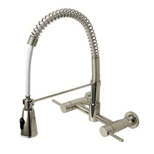 Kingston Brass GS8288DL Concord Pull-Down Sprayer Kitchen Faucet, Brushed Nickel