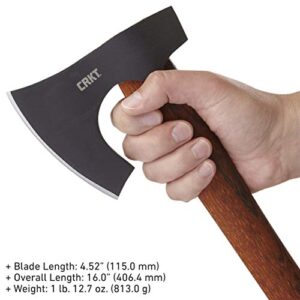 CRKT Freyr Axe: Outdoor Axe with Deep Beard Design, Forged Carbon Steel Blade, and Hickory Wooden Handle 2746