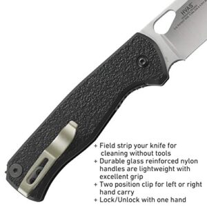 Columbia River Knife & Tool CRKT HVAS Folding Pocket Knife: Compact, Outdoor Survival or Utility Folder for Camping, Hiking, Fishing, or Hunting with Field Strip, and Liner Lock 2817