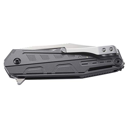 CRKT Raikiri Folding Pocket Knife: Plain Edge Folder with Liner Lock, Field Strip Technology, Everyday Carry Folded Knife with Flipper Opening, and Satin Blade Finish 5040