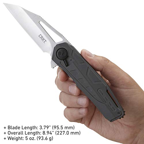 CRKT Raikiri Folding Pocket Knife: Plain Edge Folder with Liner Lock, Field Strip Technology, Everyday Carry Folded Knife with Flipper Opening, and Satin Blade Finish 5040