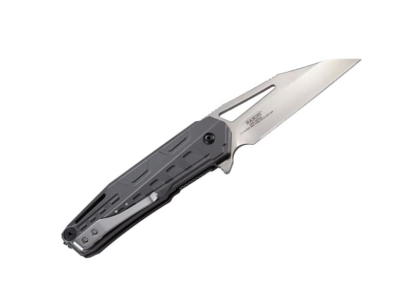 CRKT Raikiri Folding Pocket Knife: Plain Edge Folder with Liner Lock, Field Strip Technology, Everyday Carry Folded Knife with Flipper Opening, and Satin Blade Finish 5040