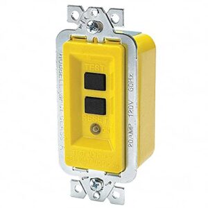 power entry connector, 20 a, yellow, 120 v