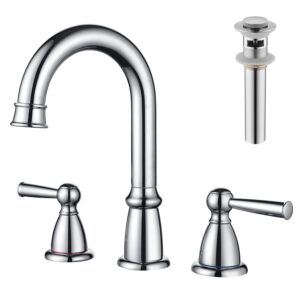 crea widespread bathroom faucet 3 hole chrome 8 inch 2 handle faucet with pop up drain 4 in sink faucets for vanity lavatory basin restroom bath