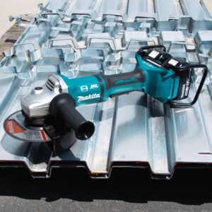 Makita XAG12PT1 5.0Ah 18V X2 LXT Lithium-Ion 36V Brushless Cordless 7" Paddle Switch Cut-Off/Angle Grinder Kit, with Electric Brake , Blue