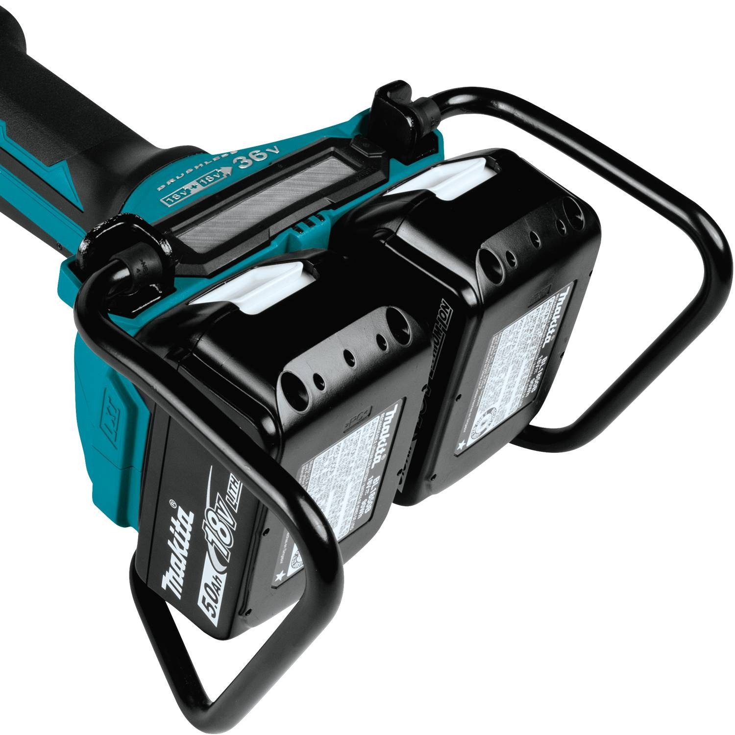 Makita XAG12PT1 5.0Ah 18V X2 LXT Lithium-Ion 36V Brushless Cordless 7" Paddle Switch Cut-Off/Angle Grinder Kit, with Electric Brake , Blue