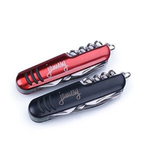dg custom utility pocket knife - hand-finished gift with free custom engraving (red)