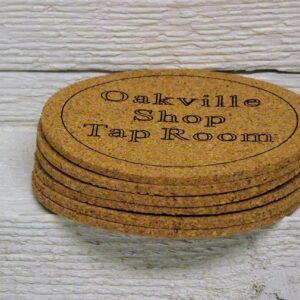 Cork Coaster set of 6 Personalized Custom Engraved. Great Gift, for Home Bar, Restaurant, Brewery, Homebrewer, complement Kegerator